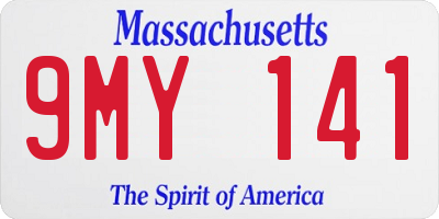 MA license plate 9MY141