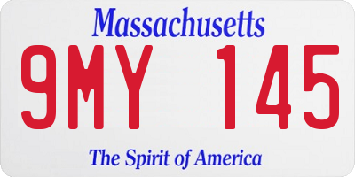 MA license plate 9MY145