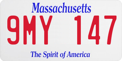 MA license plate 9MY147