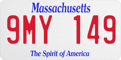 MA license plate 9MY149