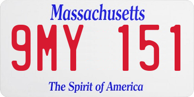 MA license plate 9MY151