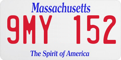MA license plate 9MY152