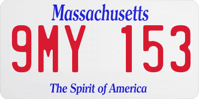 MA license plate 9MY153