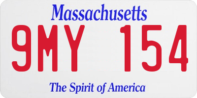 MA license plate 9MY154