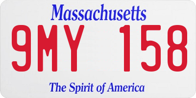 MA license plate 9MY158