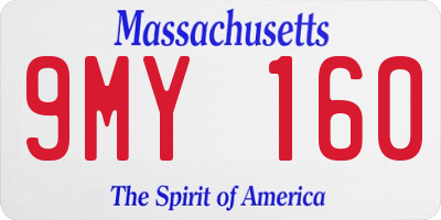 MA license plate 9MY160