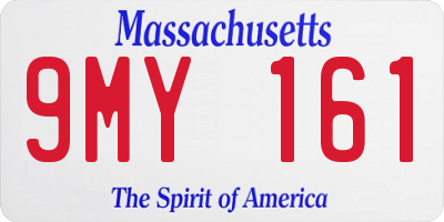MA license plate 9MY161