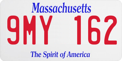 MA license plate 9MY162