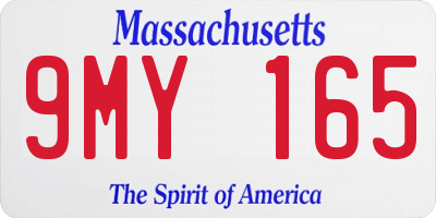 MA license plate 9MY165
