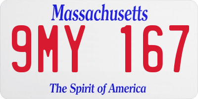 MA license plate 9MY167