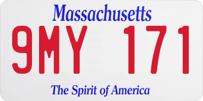 MA license plate 9MY171