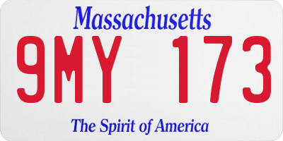 MA license plate 9MY173