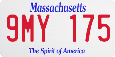 MA license plate 9MY175