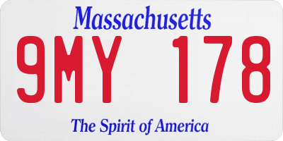 MA license plate 9MY178