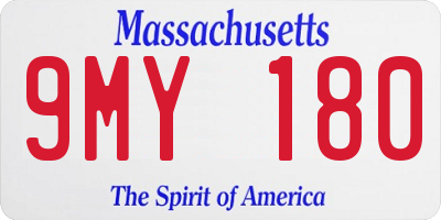 MA license plate 9MY180