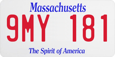 MA license plate 9MY181
