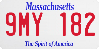 MA license plate 9MY182