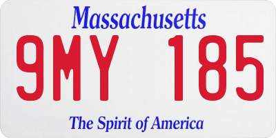 MA license plate 9MY185