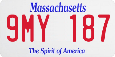 MA license plate 9MY187