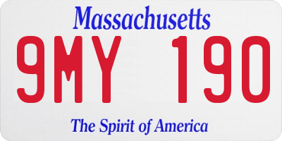 MA license plate 9MY190