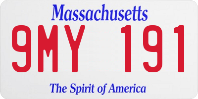 MA license plate 9MY191