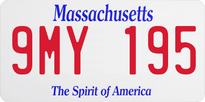 MA license plate 9MY195