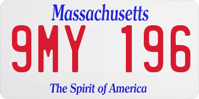 MA license plate 9MY196