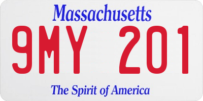MA license plate 9MY201