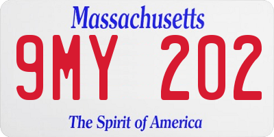 MA license plate 9MY202