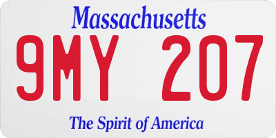 MA license plate 9MY207