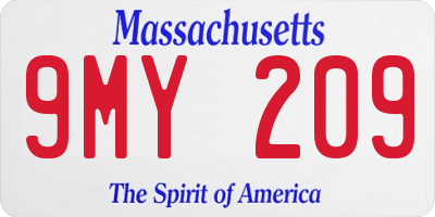 MA license plate 9MY209