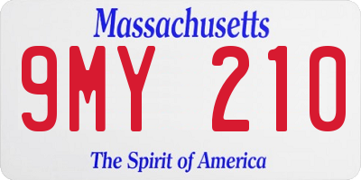 MA license plate 9MY210