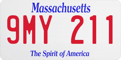 MA license plate 9MY211