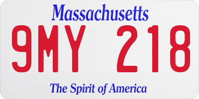 MA license plate 9MY218