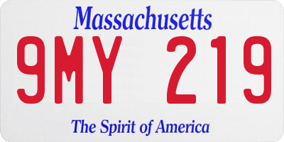 MA license plate 9MY219