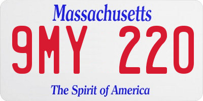 MA license plate 9MY220