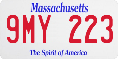 MA license plate 9MY223