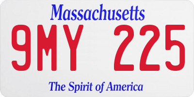 MA license plate 9MY225