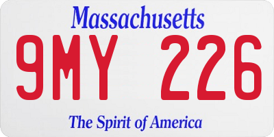 MA license plate 9MY226