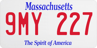 MA license plate 9MY227
