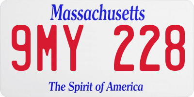 MA license plate 9MY228
