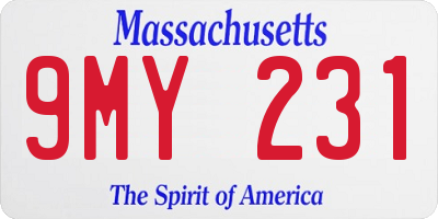 MA license plate 9MY231