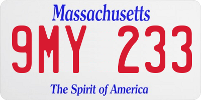 MA license plate 9MY233
