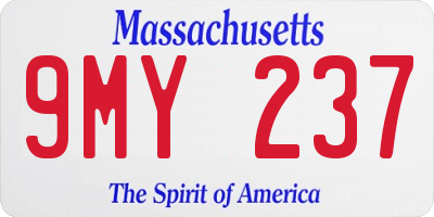 MA license plate 9MY237