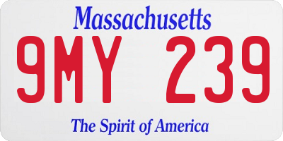 MA license plate 9MY239