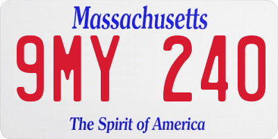 MA license plate 9MY240