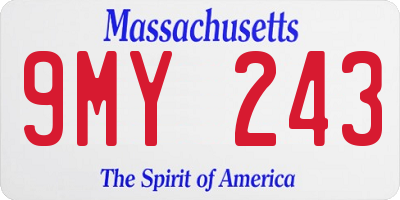 MA license plate 9MY243