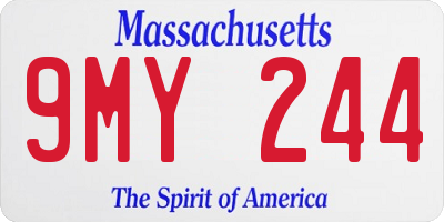 MA license plate 9MY244