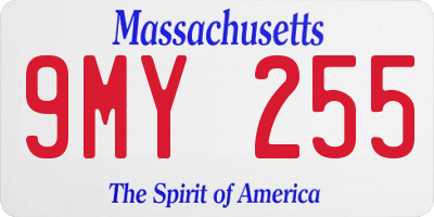 MA license plate 9MY255