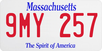 MA license plate 9MY257